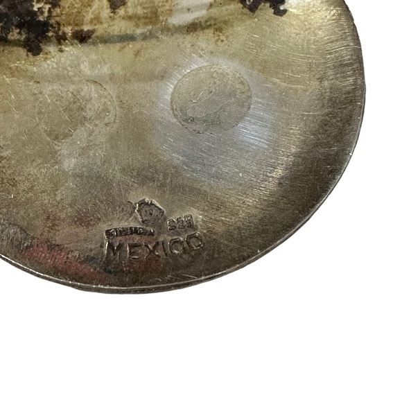 Signed 925 Mex Taxco Eagle 13 Heavy Aztec Mayan Calendar Domed Brooch Pendant - Picture 7 of 16